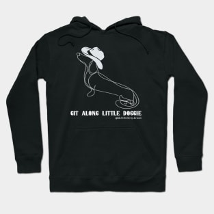 Git A Long Little Doggie (WHITE) Single Line Art Design Hoodie